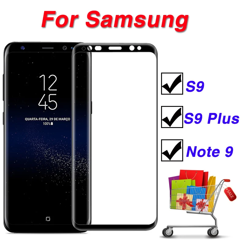 Защитное стекло для экрана samsung gaxaly s9 plus note 9 3d изогнутое полное покрытие samsun samsong s