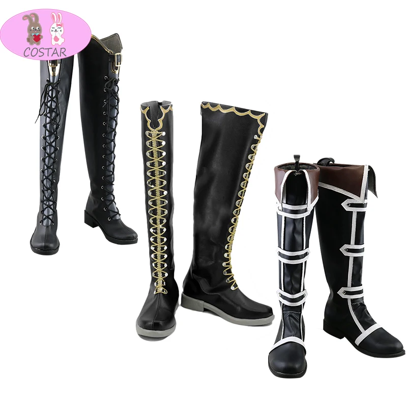 

COSTAR BanG Dream! Roselia Black Minato Yukina Shoes Long Boots Custom Made For Girl Women