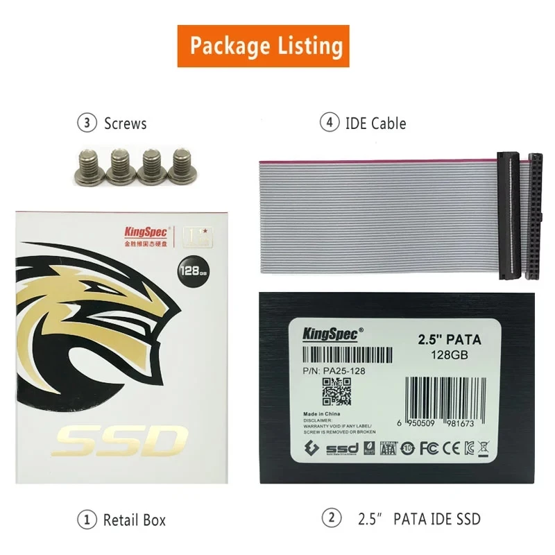 Твердотельный накопитель Kingspec Yuancun SSD 2 5 дюйма серии PATA 44pin 256 ГБ 4C MLC Flash Внутренний
