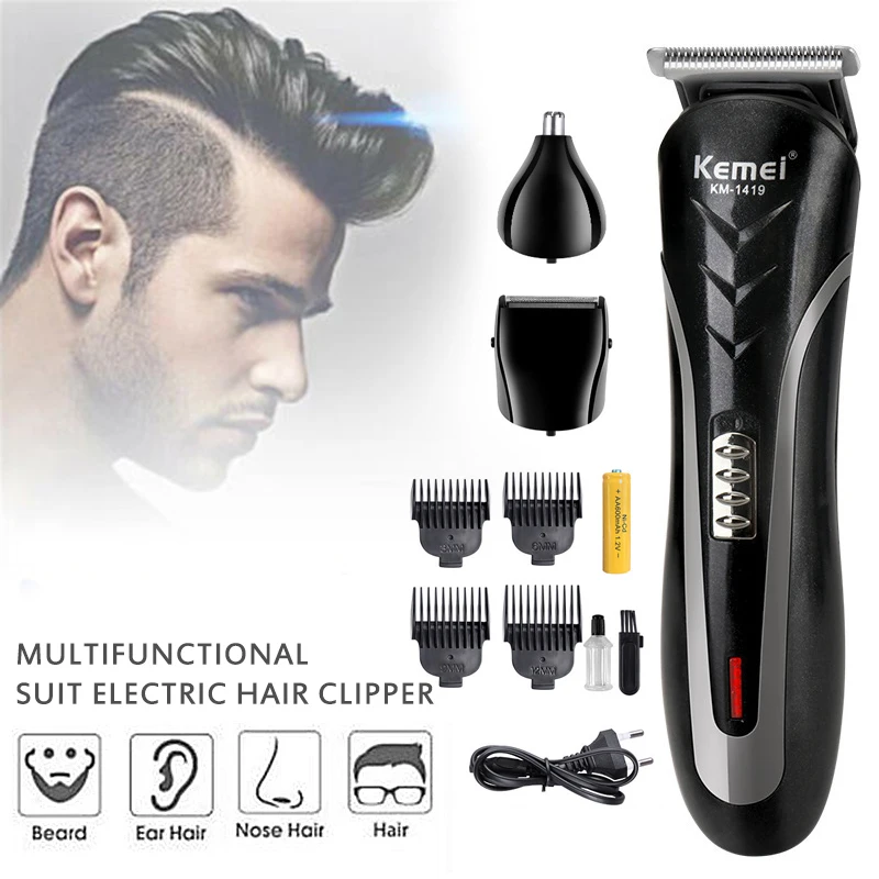 

Kemei Professional USB Electric Hair Clipper Waterproof Wireless Electric Shaver Men Beard Nose Ear Shaver Hair Trimmer Unisex