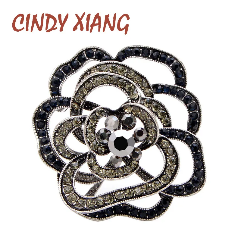 Винтажная женская брошь в виде цветка камелии CINDY XIANG элегантное украшение со