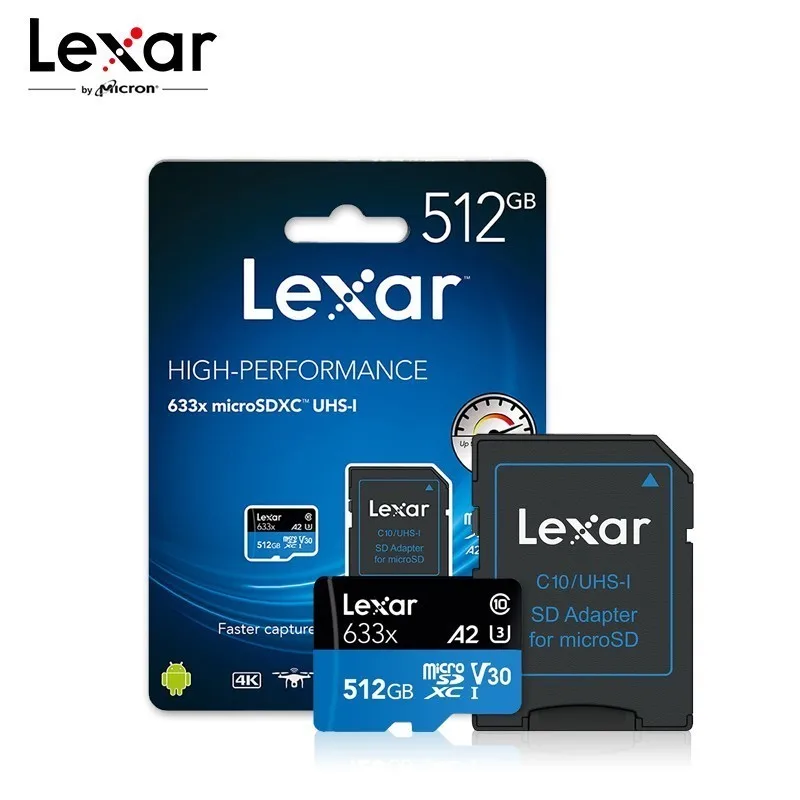 Карта Micro SD Lexar 95 Мб/сек 512 Гб карта флеш-памяти SDXC/SDHC на 16 32 64 128 256 для Gopro DJI Nintendo Switch |