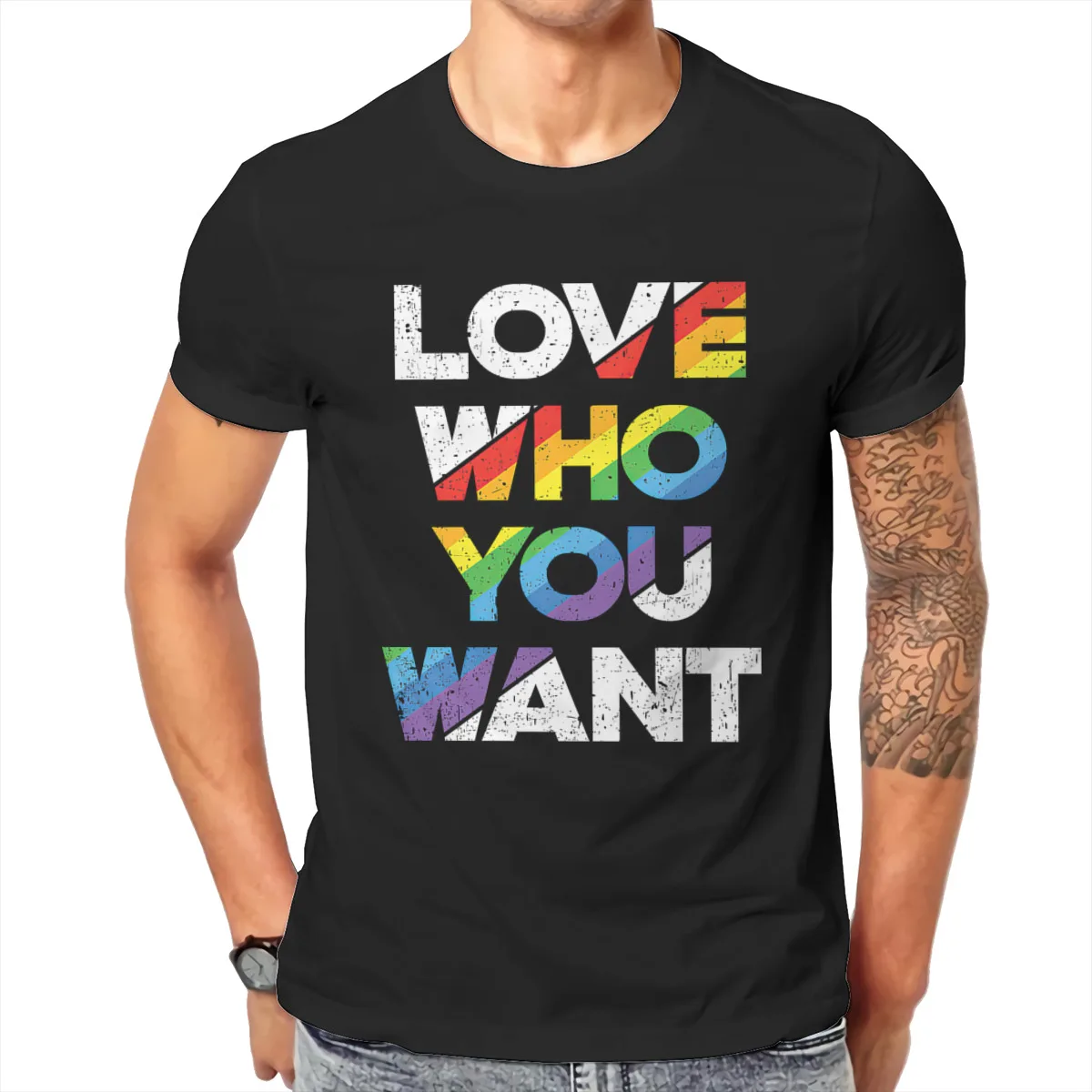 

LOVE WHO YOU WANT LGBT Pride Equality Gift T shirt Men T shirt summer T-shirt