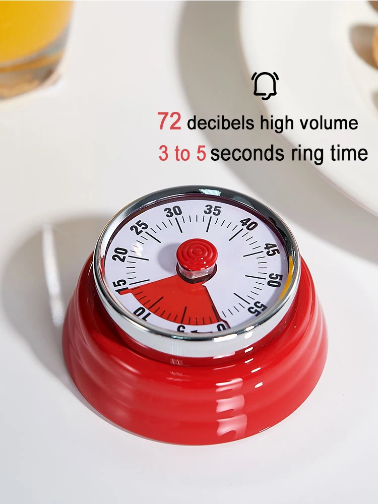 mechanical stopwatch countdown kitchen fridge magnets 60 minute clock cooking timer with loud alarm for kids study gadgets tools free global shipping