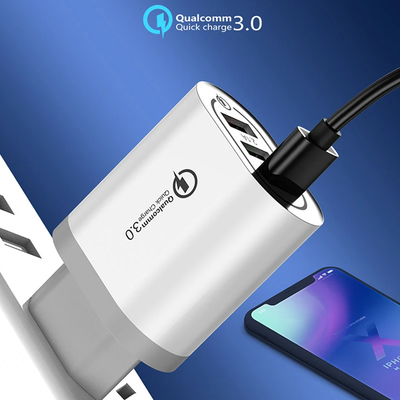 Зарядное устройство с 3 портами USB быстрая зарядка 5 В 2 4 А 18 Вт адаптер питания для