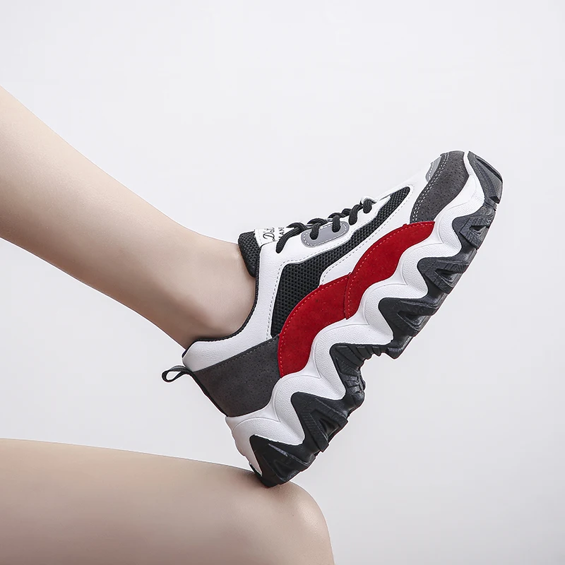 Женские кроссовки на платформе повседневные сетчатые толстой подошве в