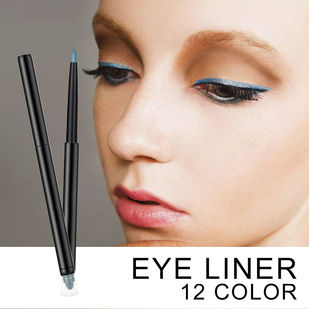 Двухсторонняя цветная подводка для глаз карандаш перламутровая белая пудра с