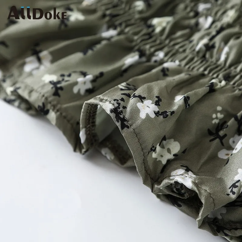 

ALLDOKE summer vintage tops square collar lace sexy blouses woman print short shirt womens tops blusas mujer de moda 2020