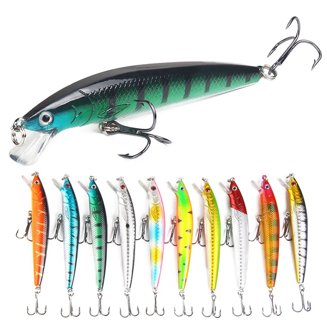 

1Pcs 10cm 7.5g Fishing Lure Hot Selling 3D Eyes Fishing Hard Soft Bait Floating Fishing Tackle 10 Colors Hooks Fishing Tackle