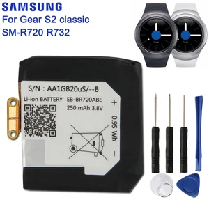 Оригинальный сменный аккумулятор SAMSUNG EB-BR720ABE для смарт-часов Samsung Gear S2 classic SM-R720 R720 R732 250 мА  ч