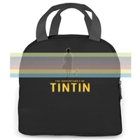 the adventures of tintin black to new pure hip hop mens women men portable insulated lunch bag adult student