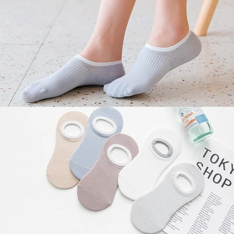 

5 Pairs New Summer Socks Women Low Cut Invisible Socks Casual Breathable Solid No Show Boat Socks Woman Wholesale