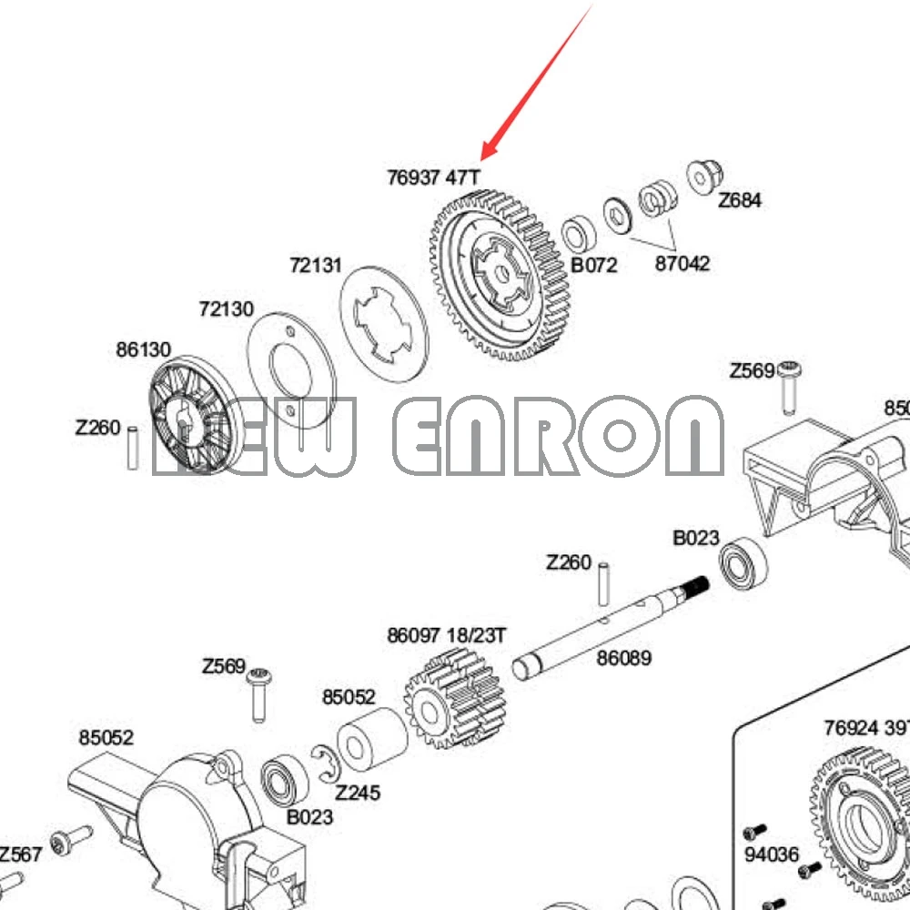Новый ENRON 47 T стальной Зубчатый редуктор зуб 1 Модуль #76937 для RC автомобиля HPI Racing