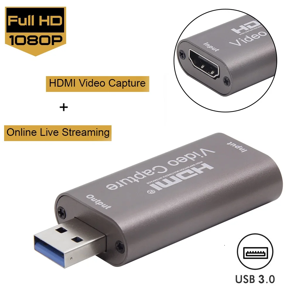 HDMI видео устройства захвата 1080p 30fps диск USB3.0 Регистраторы адаптер HDMI/DVI Карта