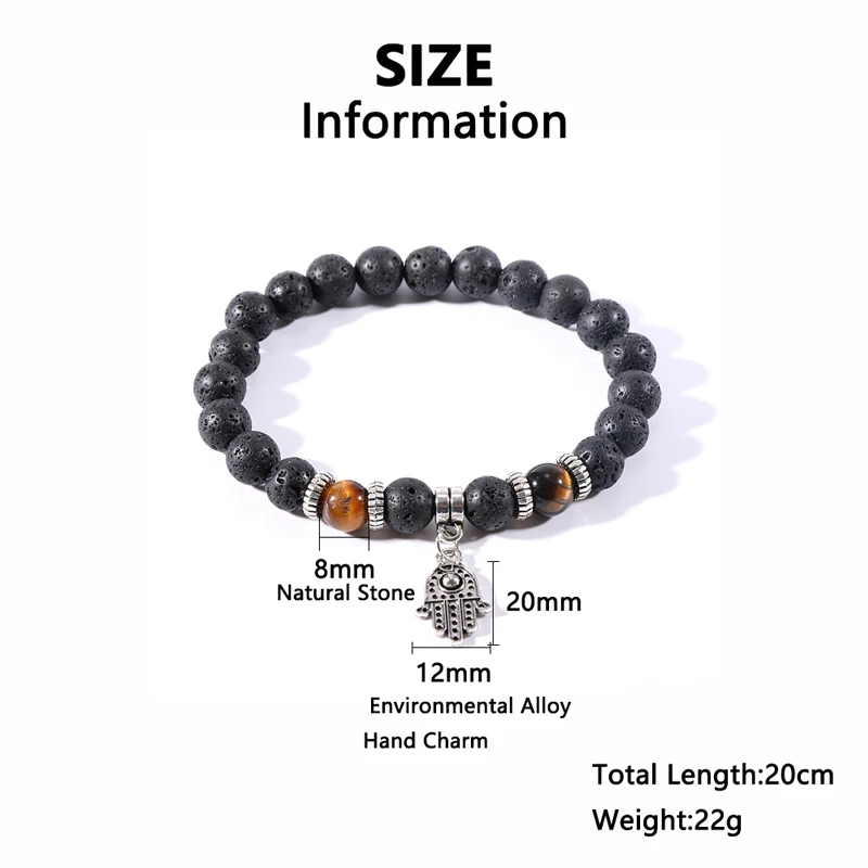 Мужской 8 мм браслет из натурального камня красный зеленый тигровый глаз и