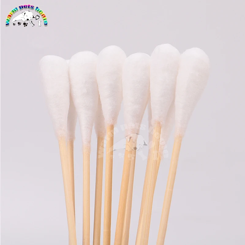 Стерильные ватные палочки аппликаторы односторонние с деревянной ручкой для