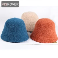visrover new 6 color winter bucket cap for women real wool autumn fishing hat outdoor sports autumn ladies hat gift wholesales
