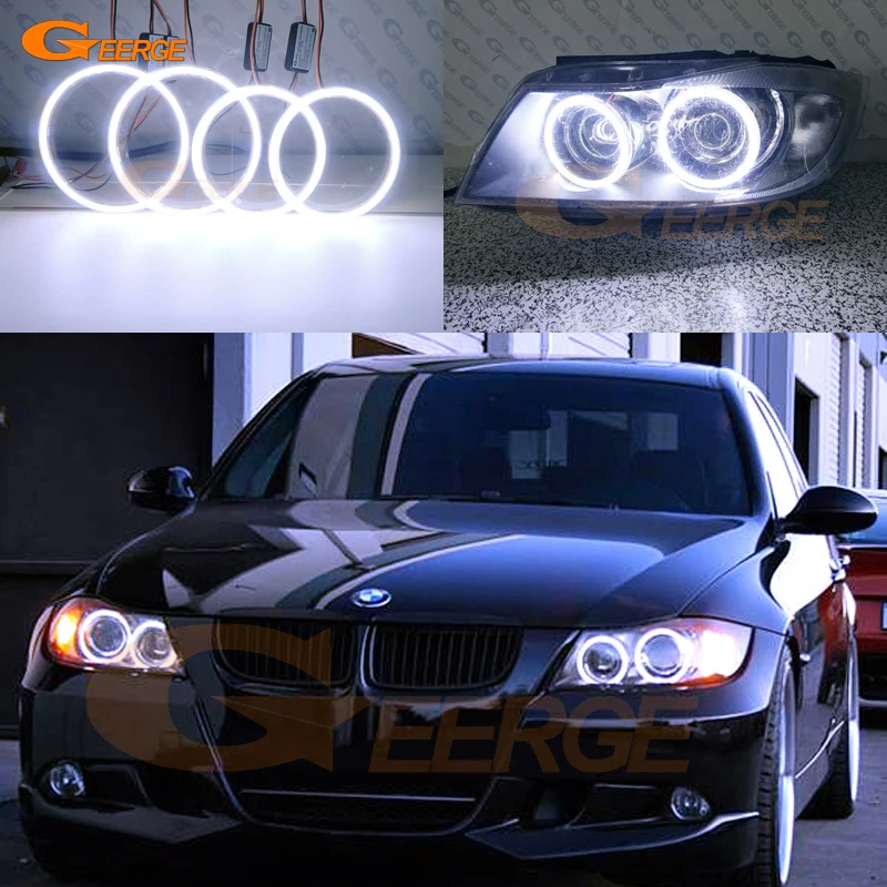 Для BMW 3 серии E90 E91 pre LCI 2005 2006 2007 2008 отличный ультра яркий COB led Ангельские Глазки halo