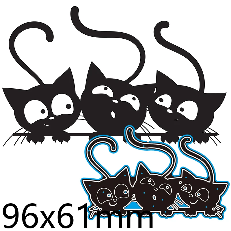 

96*61mm Cute Cat Kitten Cutting DIES Stencil DIY Scrapbook Embossing Card Craft Template Paper Photo Album