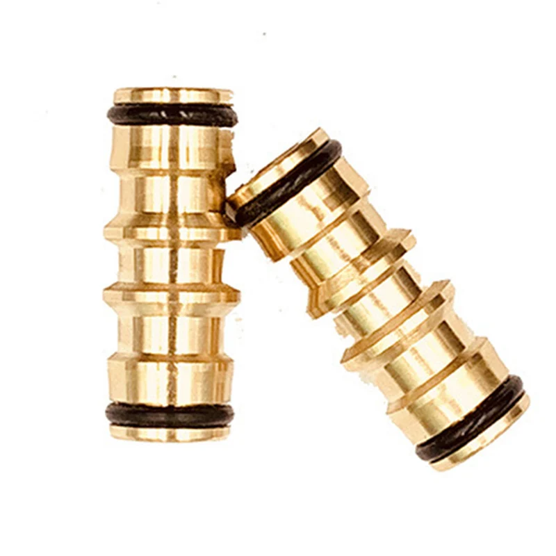 

Brass Straight Quick Connector Double Nipple Water Hose Repair Joint 16Mm Joint For Garden Irrigation Water Pipe Extension Joint