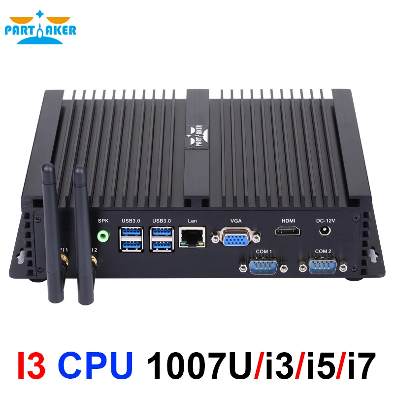 Безвентиляторный мини ПК i7 4500U i5 4200U i3 5005U промышленный компьютер 24 часа работы 2 COM