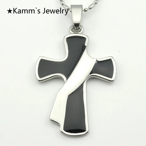 

AMUMIU Top Quality Womens Mens Stainless Steel Cross Pendant Necklace KP1194