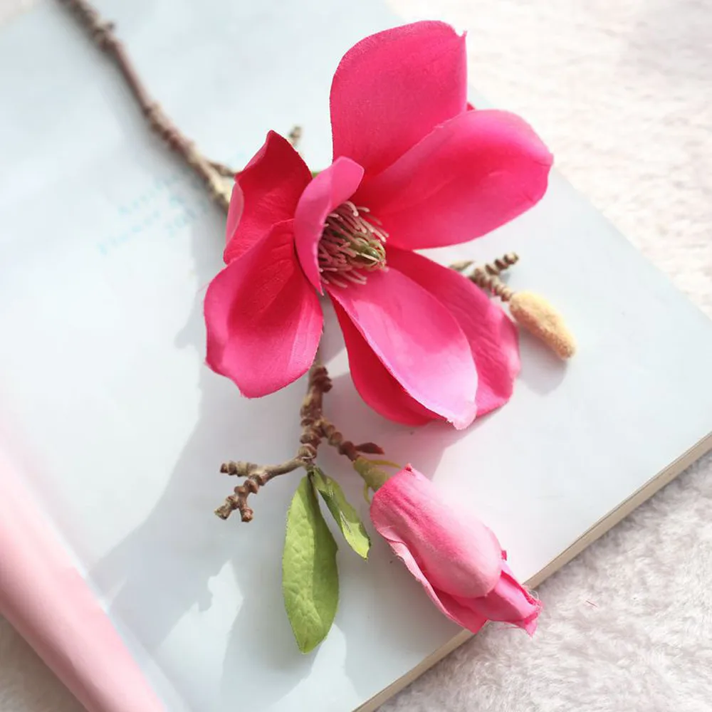 

Artificial & Dried Flowers Artificial Fake Flowers Leaf Magnolia Floral Wedding Bouquet Decor accessories