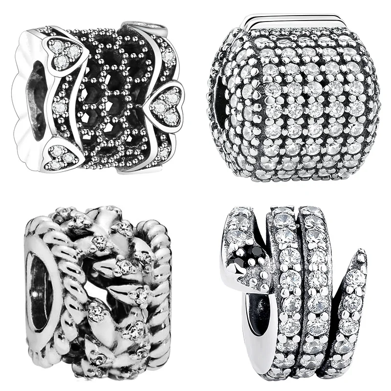 Дизайнерский браслет из стерлингового серебра 925 пробы с плавающими бусинами