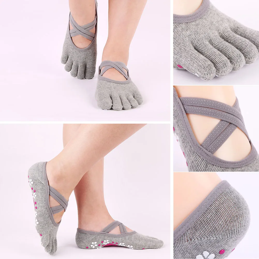 Женские спортивные носки для йоги с открытой спиной фитнеса пятью пальцами