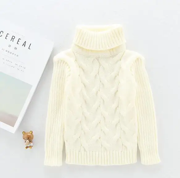 solid white MERI AMMI/Одежда для мальчиков и девочек; зимняя теплая водолазка с длинными рукавами; трикотажные толстовки с рисунком медведя для детей 2-9 лет; J722 - Цвет: solid white