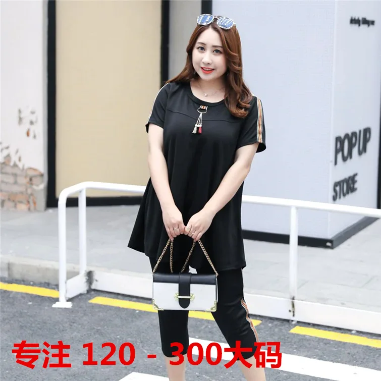 

Размера плюс Летняя женская спортивная одежда спортивный костюм хлопковая свободная толстовка + брюки для бега Jogger упражнения повседневны...