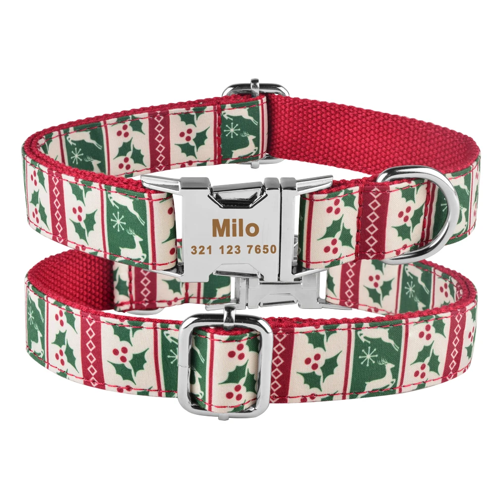 

Персонализированный ошейник для собак, средней яркости, регулируемая идентификационная бирка унисекс, именной ошейник для собак с гравировкой на заказ