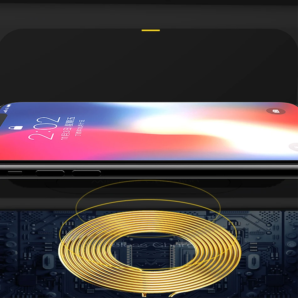 10 Вт Qi Беспроводное зарядное устройство беспроводной зарядный коврик термометр