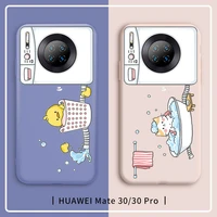 cute cartoon case for huawei mate 30 40 case silicone cover little cat duck for huawei mate 30 40 pro funda coque capa