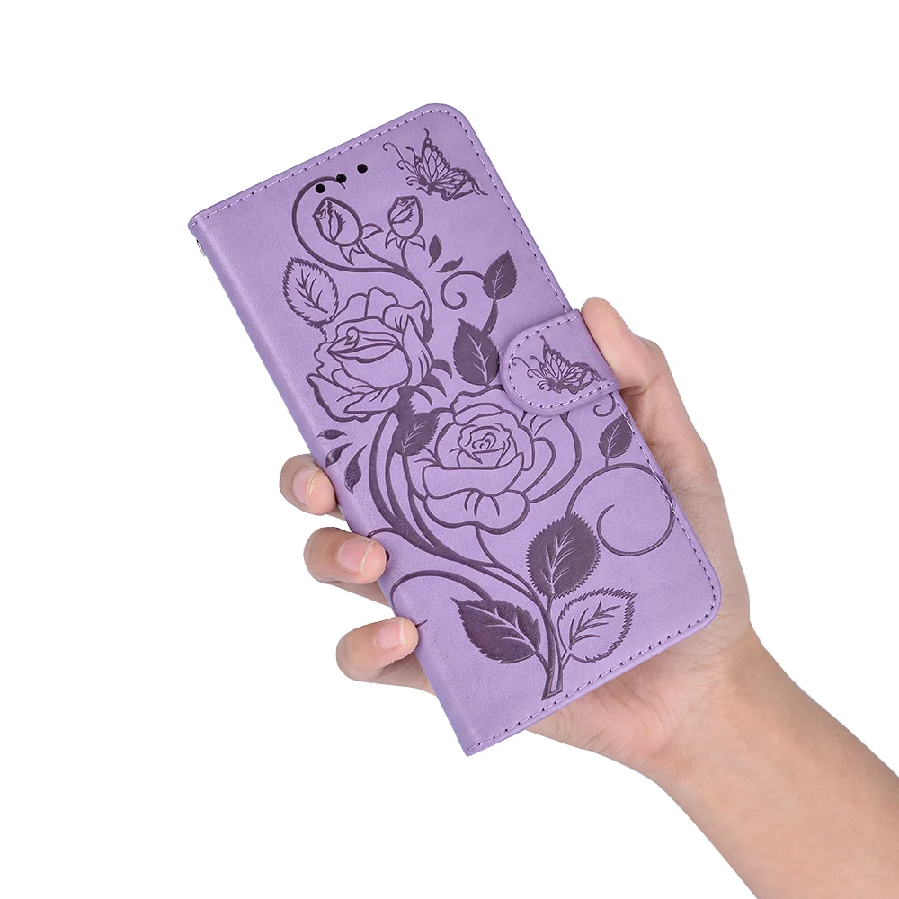 Кожаный чехол-книжка с 3D цветком для Alcatel 1S 2021 чехол телефона 3L функциональный
