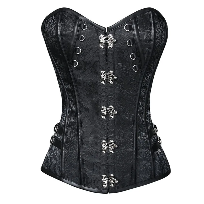 

Women Overbust Corset Top Brocade Vintage Steampunk Gothic Corsets and Bustiers Plastic Boned Burlesque Body Shaper