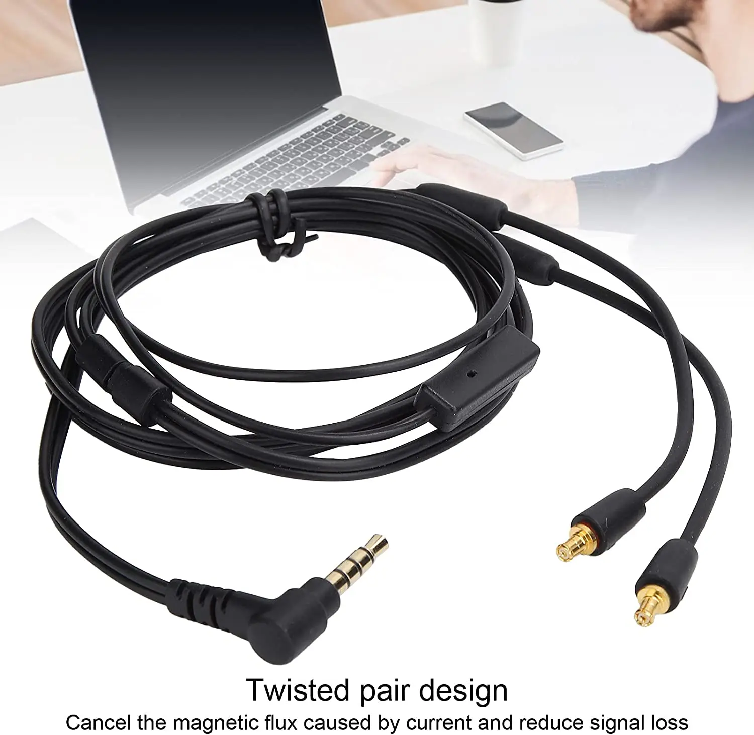 

3.5mm Earphone Cable,3.5mm Jack Cable Audio Cord,Plug and Play,Replacement AudioTechnica ATHLS50/200/300/400/E40/E50/E70/3.9ft