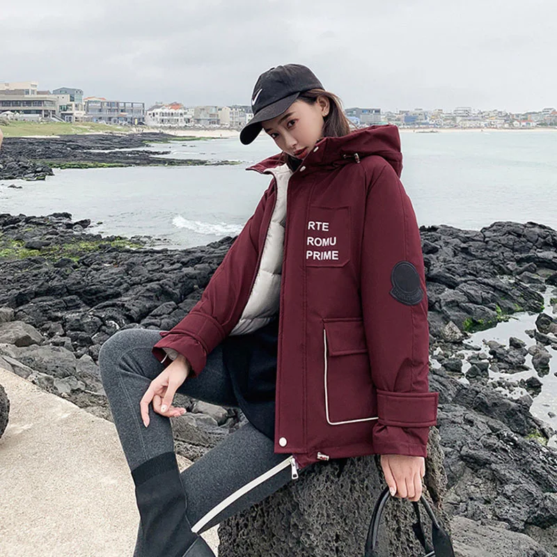 Женская теплая куртка Voobuyla Короткая свободная с хлопковой подкладкой в