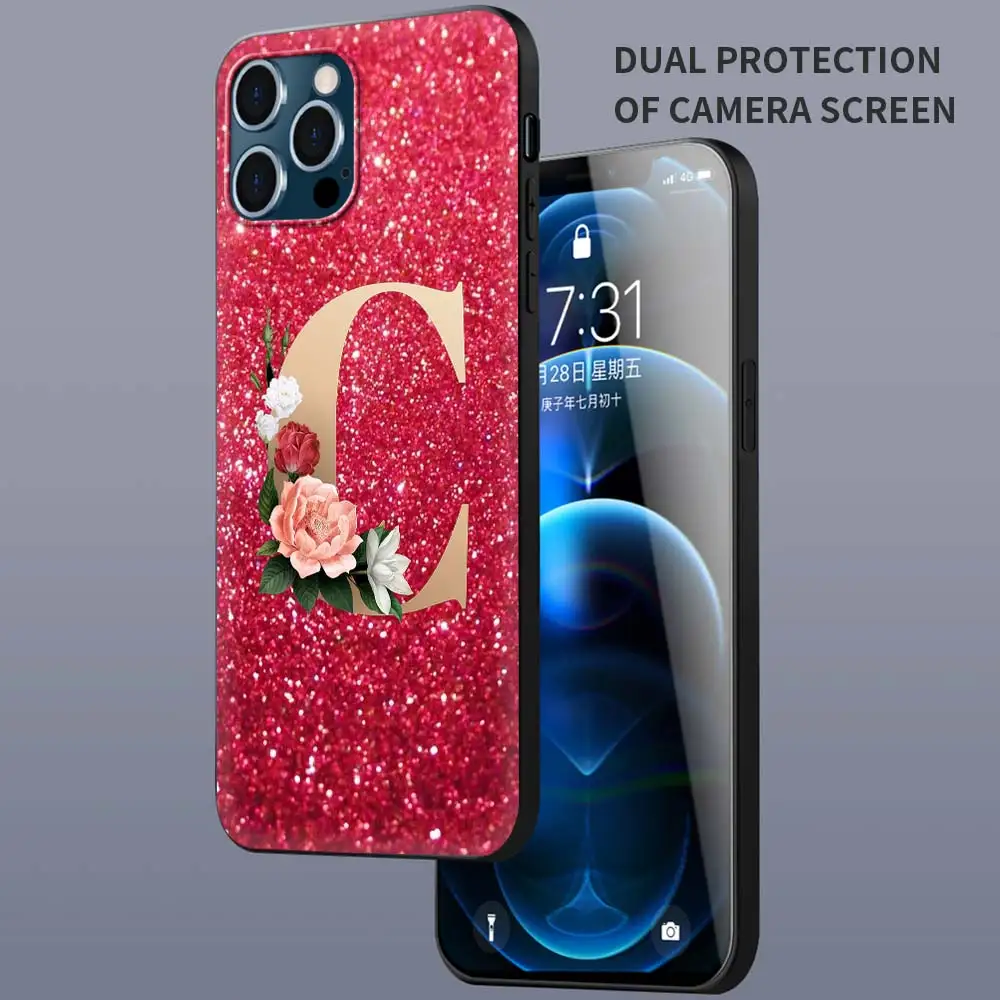 

Cute Fashion Letter Red Case For Apple iPhone 11 12 Pro 7 XR X XS Max 8 6 6S Plus 5 5S SE 2020 Cubre Black Shell Phone Covers