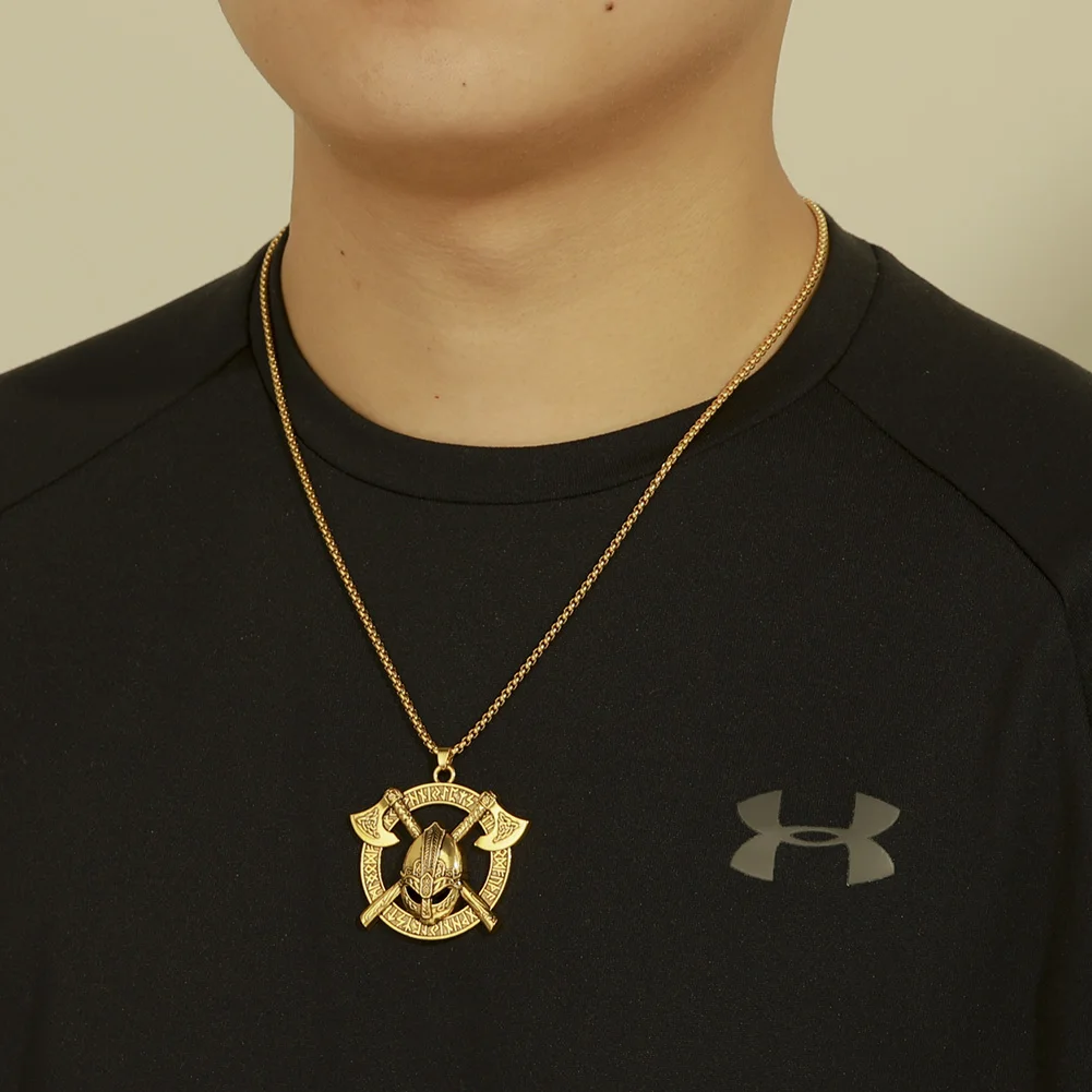 EUEAVAN 10 шт. Молот викинга Тора маска ожерелье Топор Futhark кулон с рунами амулет