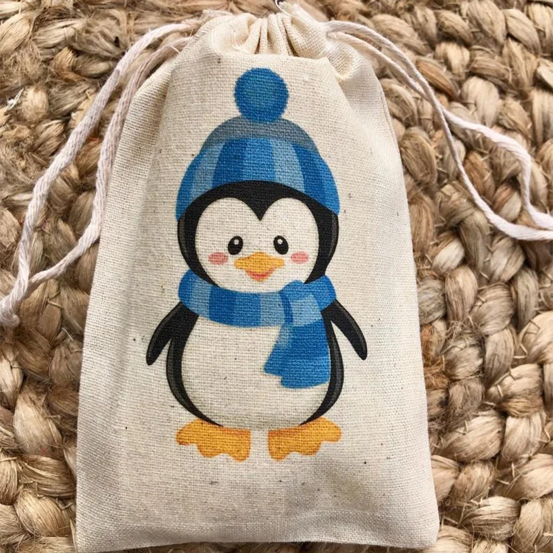 5-teilige Pinguin-Süßigkeiten-Goodie-Schokoladen-Leckerli-Tasche mit Winterwunderland-Motiv für Mädchen, Jungen, Babyparty, Geburtstagsparty-Dekoration, Gastgeschenk – Detail 10