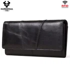 Женский кошелек из воловьей кожи, однотонный роскошный клатч с мобильный телефон, большая кредитница, портмоне с кармашками для девушек