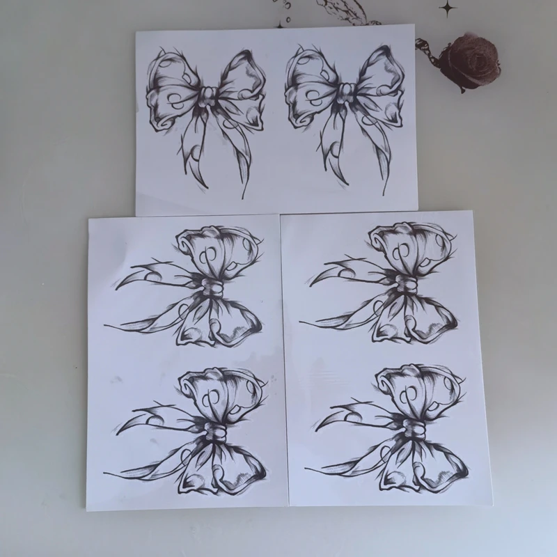New 2021 Tattoo Dark Bow Tattoo Temporary Women Sexy Transferable Tattoos Body Art Waterproof Long Lasting Thigh Tattoo Stickers