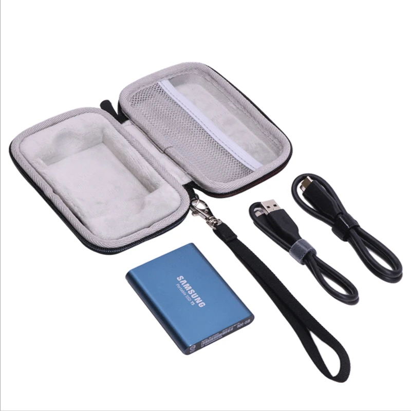 Купить 13,5 см X 8,5 см X 4 см для Samsung T5 Портативный EVA чехол для жесткого диска Сумка для внешнего аккумулятора/наушников внешнее хранилище сумки для же...