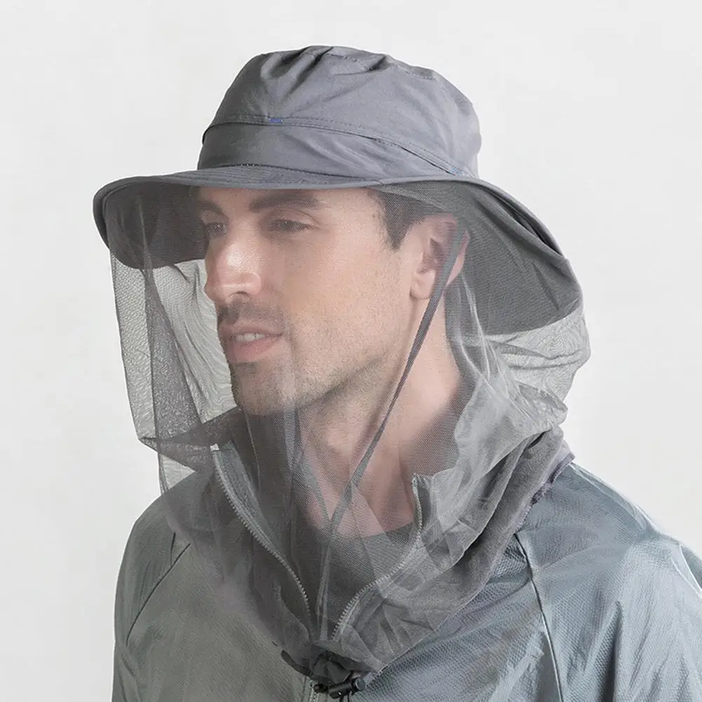

Caps Outdoor Women Men Anti Bug Bee Mosquito Hat Head Net Sun Protection Bucket Cap