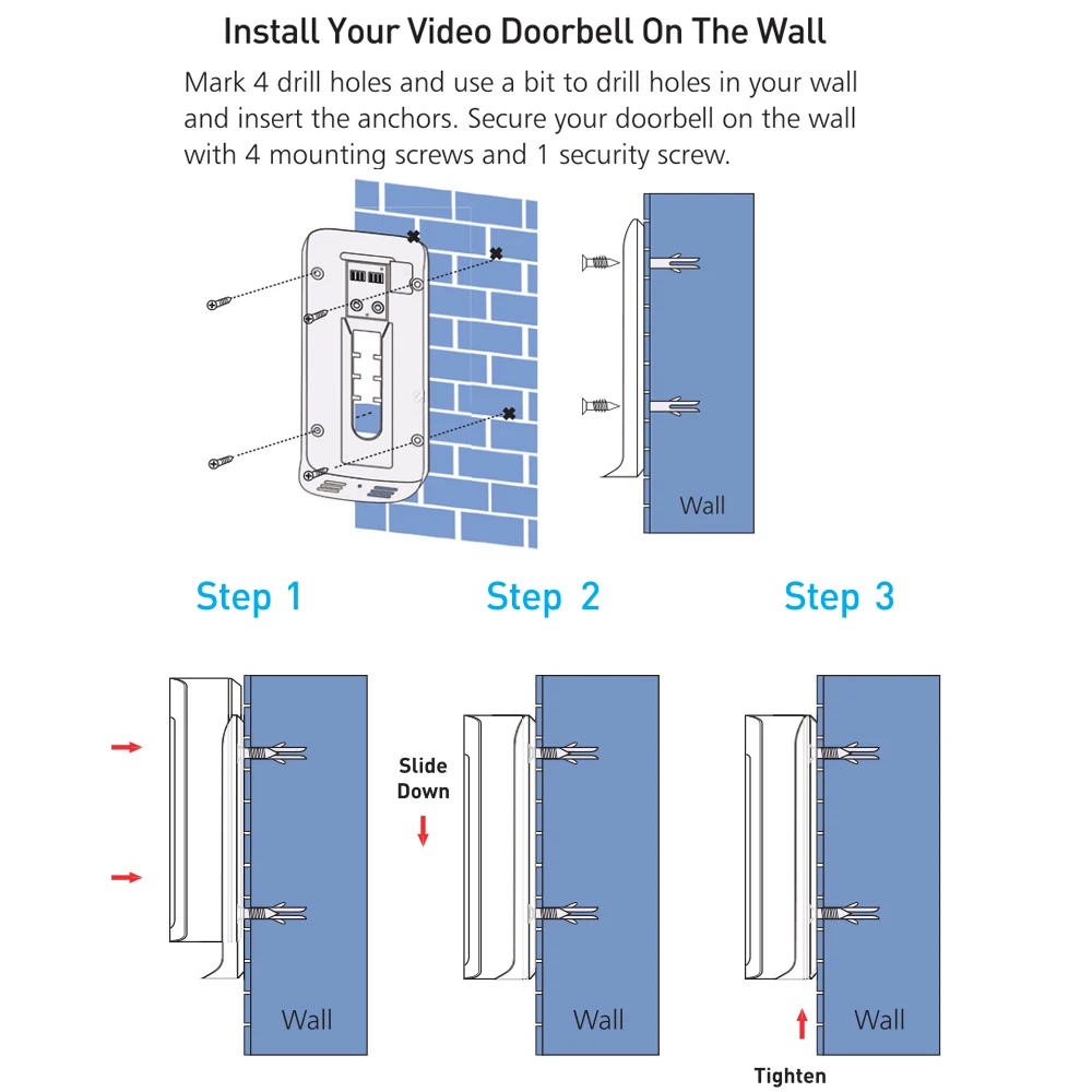 Умный дверной звонок IP видео 2 сторонний домофон WIFI камера ИК сигнализация