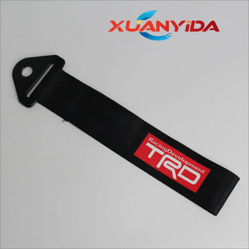 Black TRD буксировочный трос высокого качества нейлоновый TRD прицеп JDM буксировочные тросы гоночный автомобиль универсальное буксировочное кольцо ремень буксировочный ремень бампер прицеп - Цвет: Black