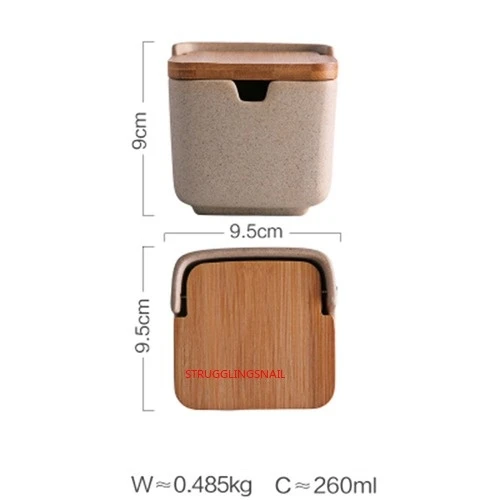 

Japanese Style Seasoning Box Sugar Bowl Household Pottery Seasoning Jar with Lid Salt Jar Olive Oil Bottle Kitchen Supplies