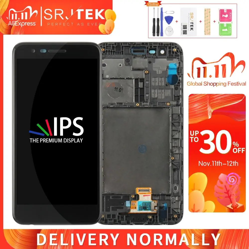 Для LG K10 2018 ЖК дисплей для X410 сенсорный экран матричный дигитайзер стекло с рамкой