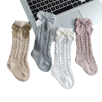 baby toddlers girls socks solid breathable mesh cotton socks newborn medium tube 34 knee high spanish style socks for girls